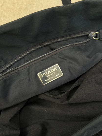 Prada Logo Plaque Nylon Documents Top-Handle