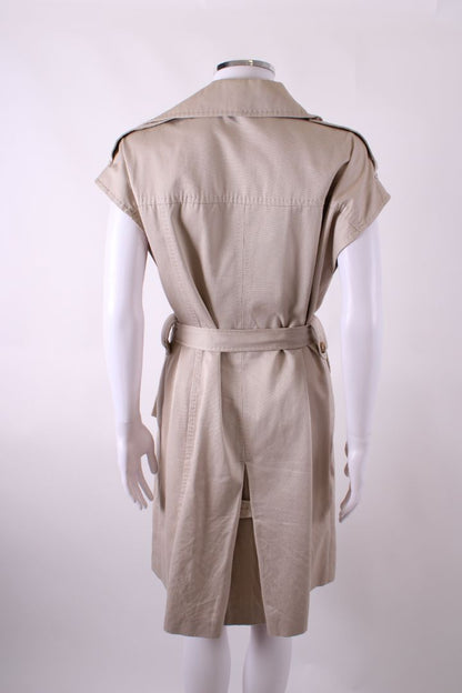 Carolina Herrera Sleeveless Trench Coat Beige S | O/S, Beige