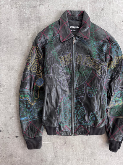 Pelle Pelle Marc Buchannan Embroidered Leather Bomber Jacket