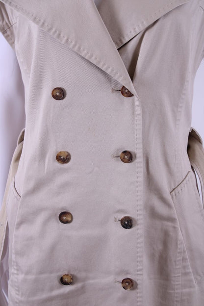 Carolina Herrera Sleeveless Trench Coat Beige S | O/S, Beige
