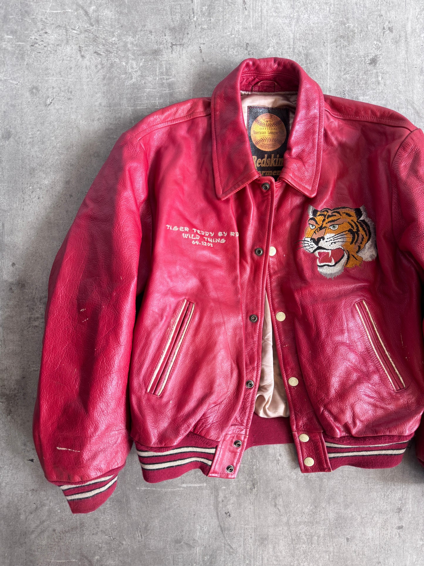 Redskins Tiger Teddy 2002 Wild Thing Leather Bomber Jacket
