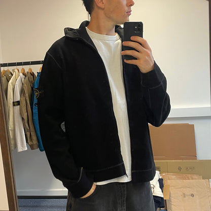 Stone Island Black Contrast Stitching Knit Hoodie AW03 | X-Large, Black