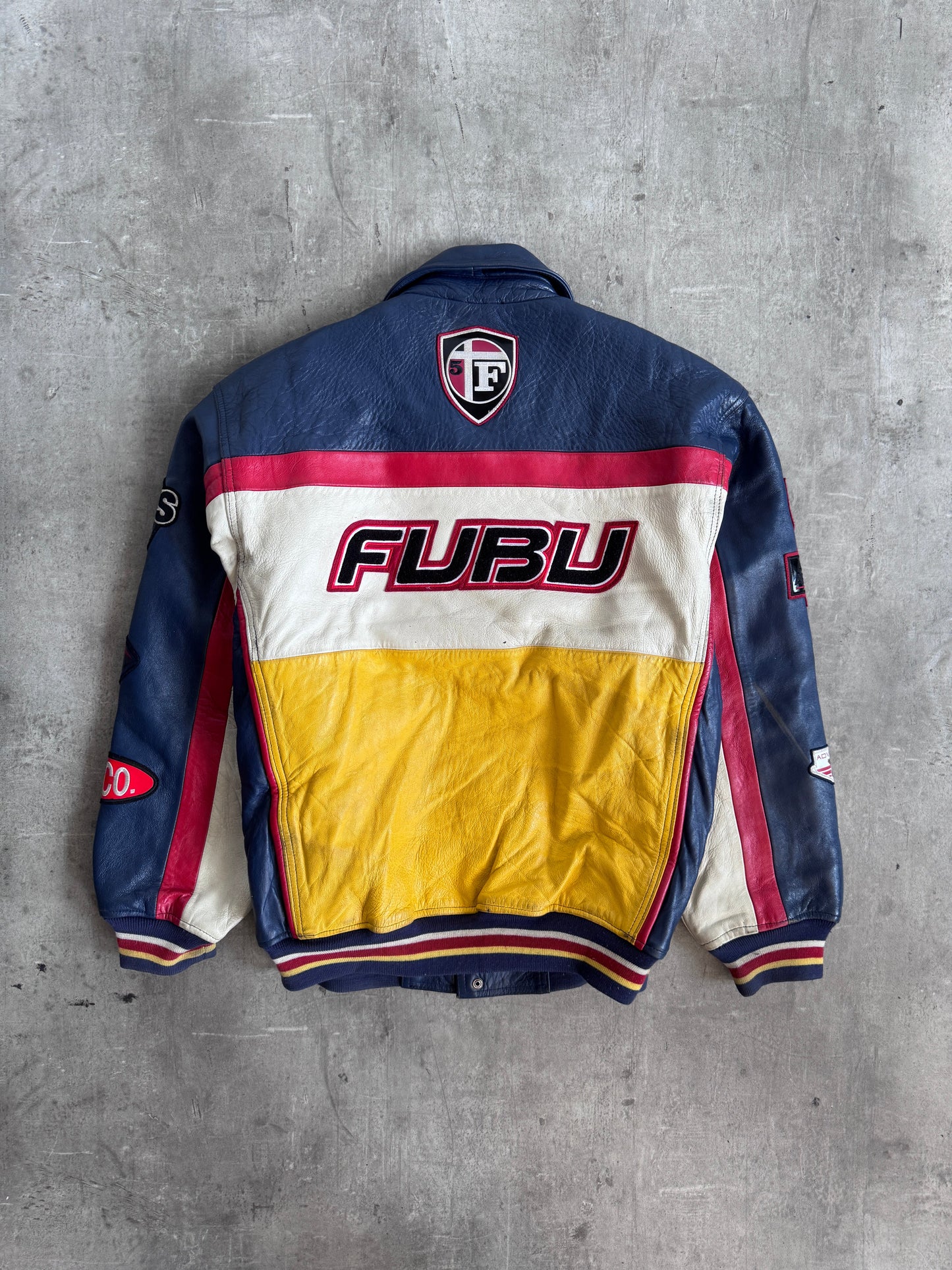 Fubu Jeans Oversized Leather Racing Jacket