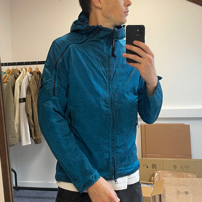 C.P. Company Blue Chrome Re-Colour Nylon Jacket | Large, Blue