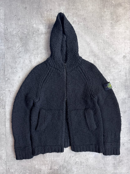 Stone Island Chunky Knit Wool Full Zip Sweater