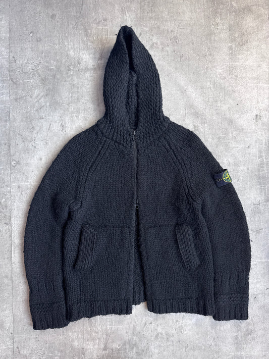 Stone Island Chunky Knit Wool Full Zip Sweater