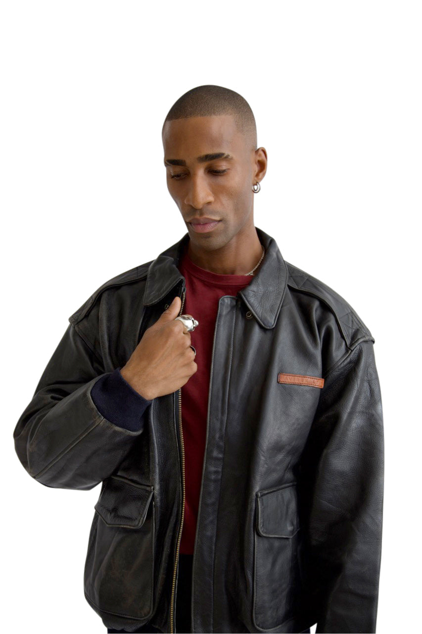 Avirex Black A-2 Leather Flight Jacket