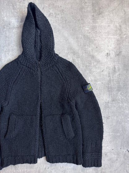 Stone Island Chunky Knit Wool Full Zip Sweater
