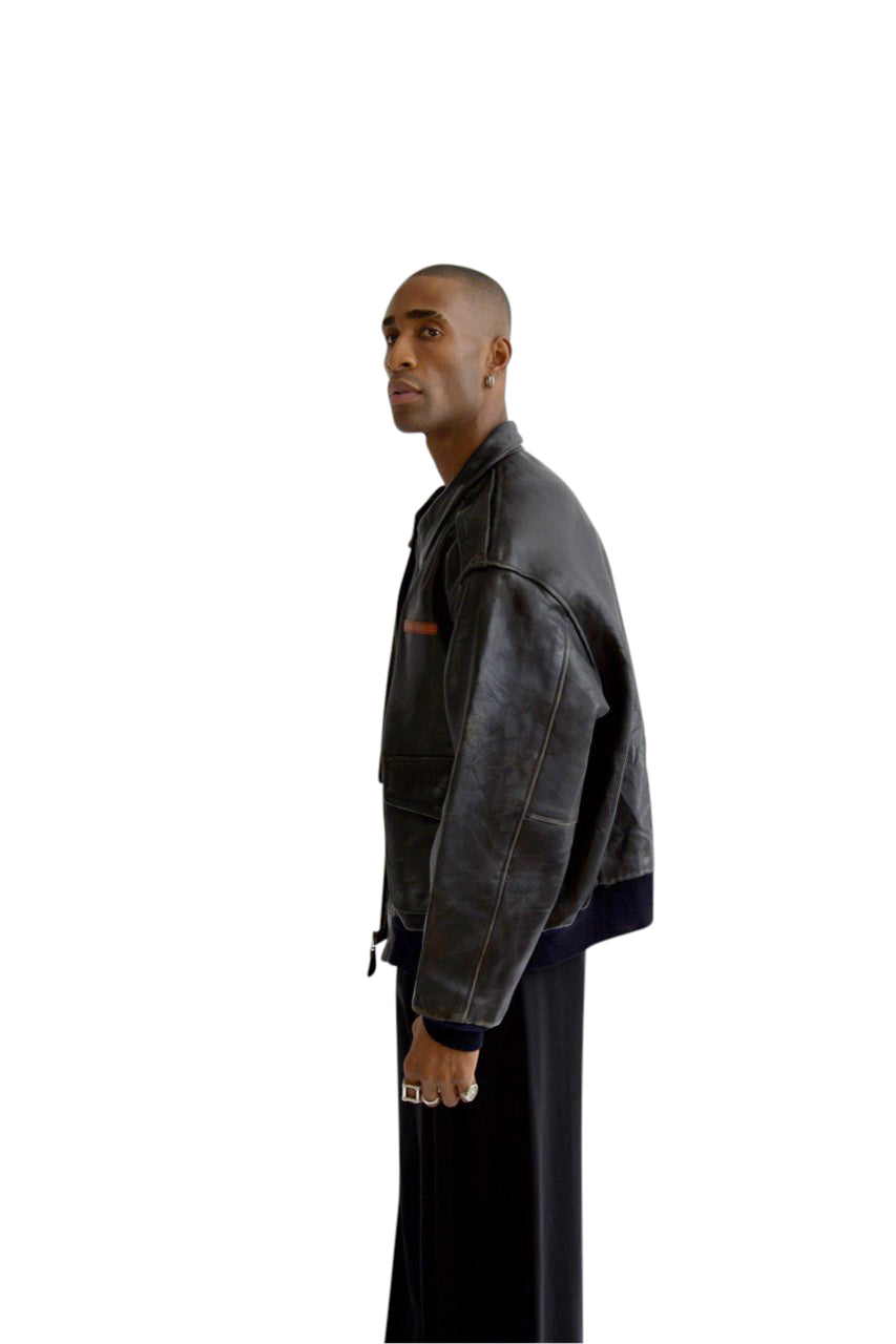 Avirex Black A-2 Leather Flight Jacket