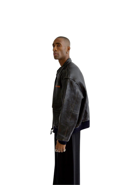 Avirex Black A-2 Leather Flight Jacket