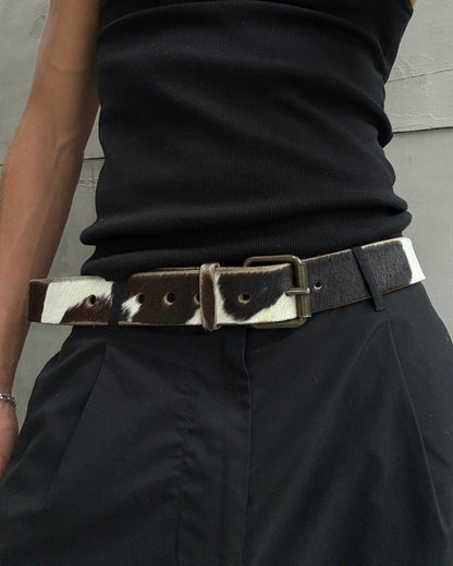 MIU MIU SS02 CALF FUR BELT | O/S, Brown