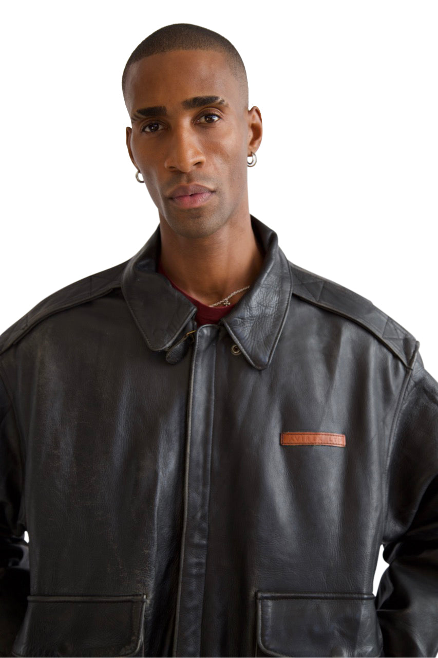 Avirex Black A-2 Leather Flight Jacket