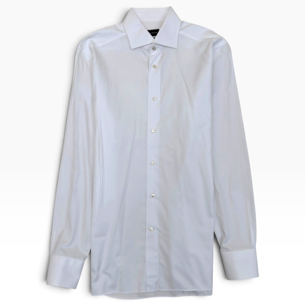 ZEGNA TROFEO TAILORED FIT COTTON SHIRT WHITE M | Medium, Red