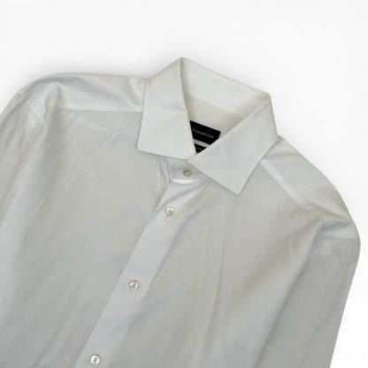 ZEGNA TROFEO TAILORED FIT COTTON SHIRT WHITE M | Medium, Red