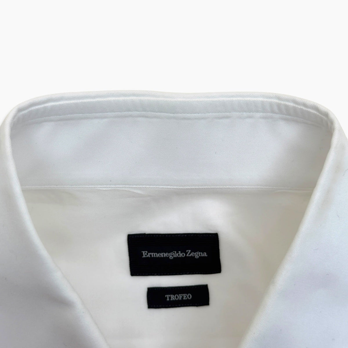 ZEGNA TROFEO TAILORED FIT COTTON SHIRT WHITE M | Medium, Red