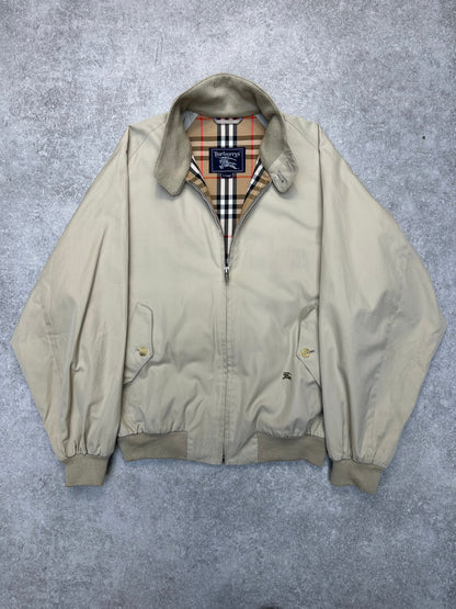 Burberry Nova Check Lined Logo Embroidered Harrington Jacket