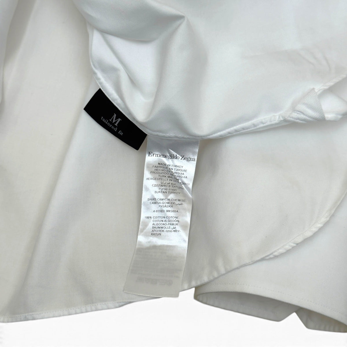 ZEGNA TROFEO TAILORED FIT COTTON SHIRT WHITE M | Medium, Red