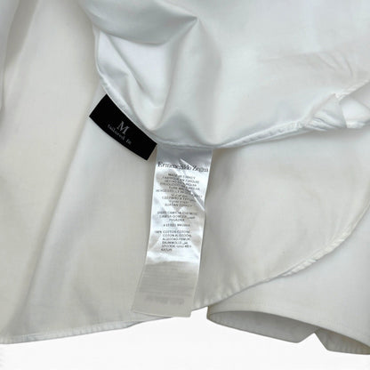 ZEGNA TROFEO TAILORED FIT COTTON SHIRT WHITE M | Medium, Red