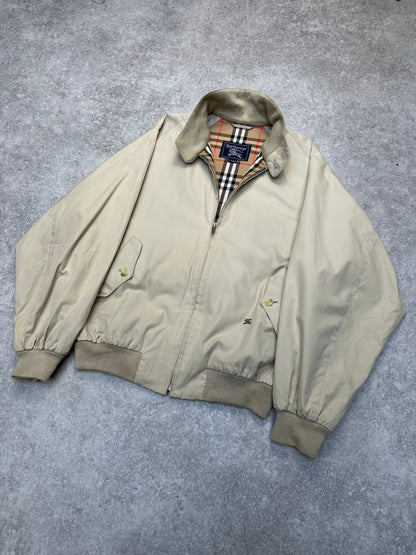 Burberry Nova Check Lined Logo Embroidered Harrington Jacket