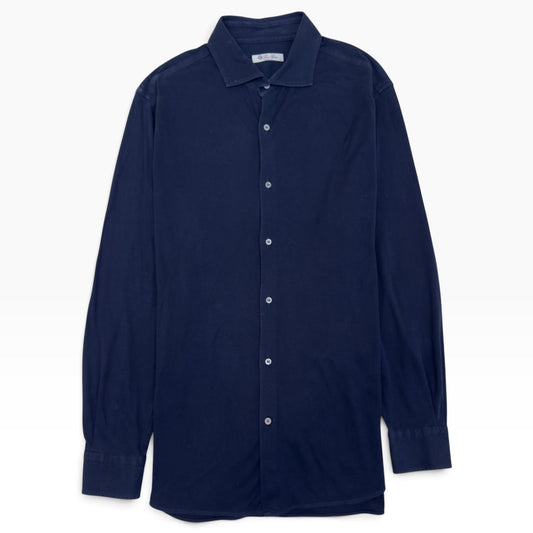 LORO PIANA ANDREW COTTON JERSEY SHIRT NAVY XL | XL, Navy