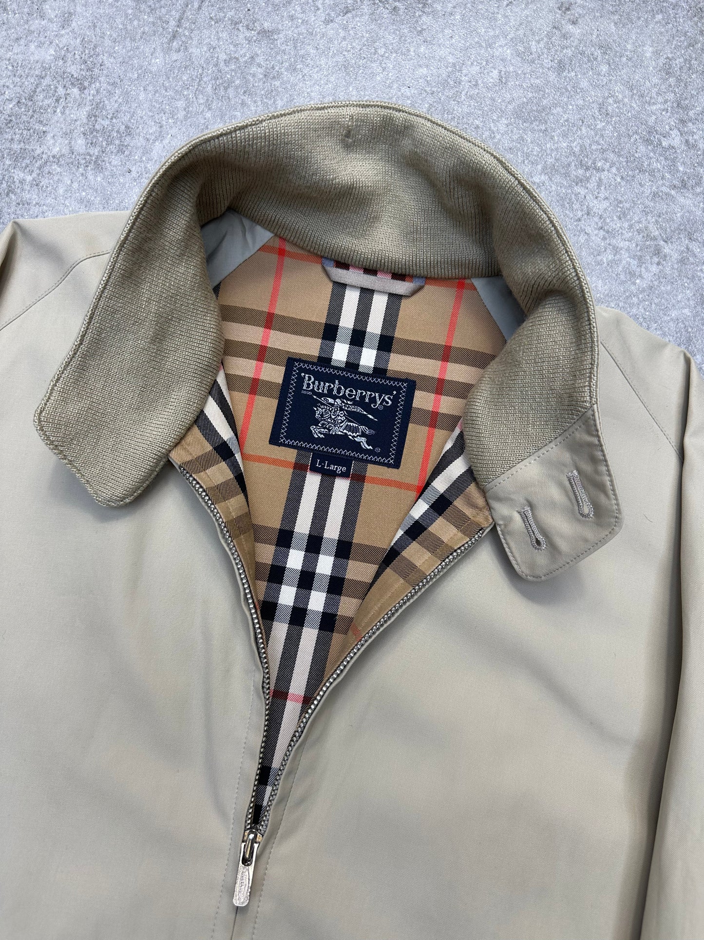 Burberry Nova Check Lined Logo Embroidered Harrington Jacket