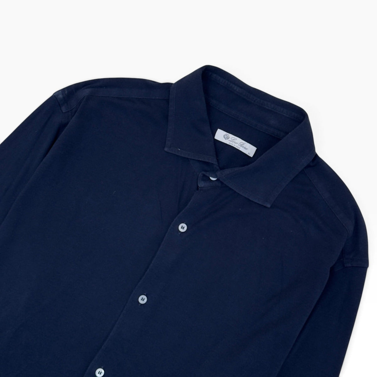 LORO PIANA ANDREW COTTON JERSEY SHIRT NAVY XL | XL, Navy