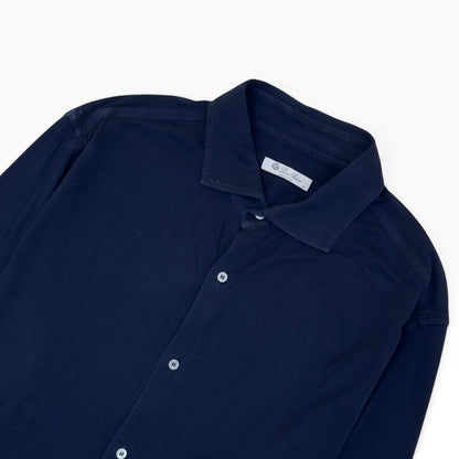LORO PIANA ANDREW COTTON JERSEY SHIRT NAVY XL | XL, Navy