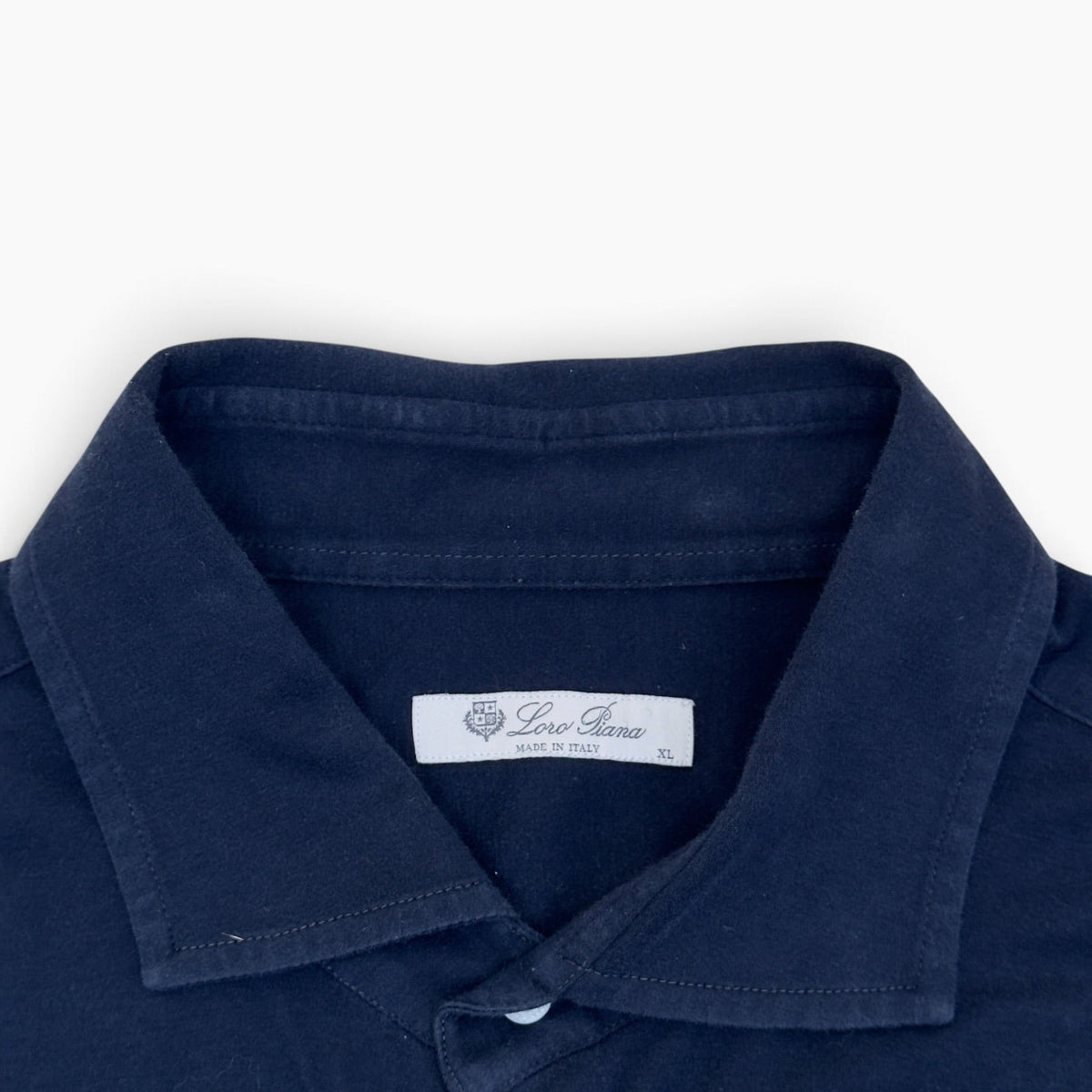 LORO PIANA ANDREW COTTON JERSEY SHIRT NAVY XL | XL, Navy