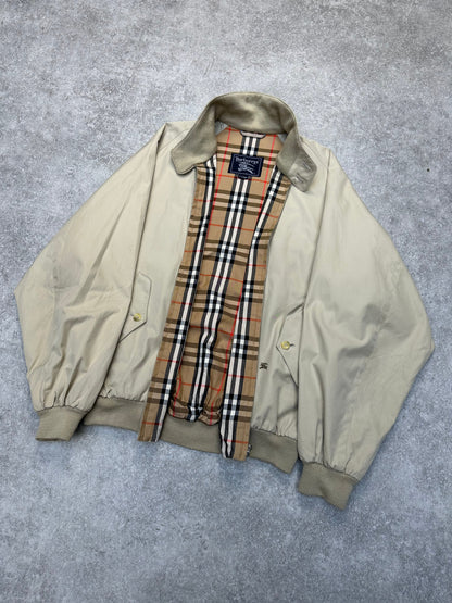 Burberry Nova Check Lined Logo Embroidered Harrington Jacket