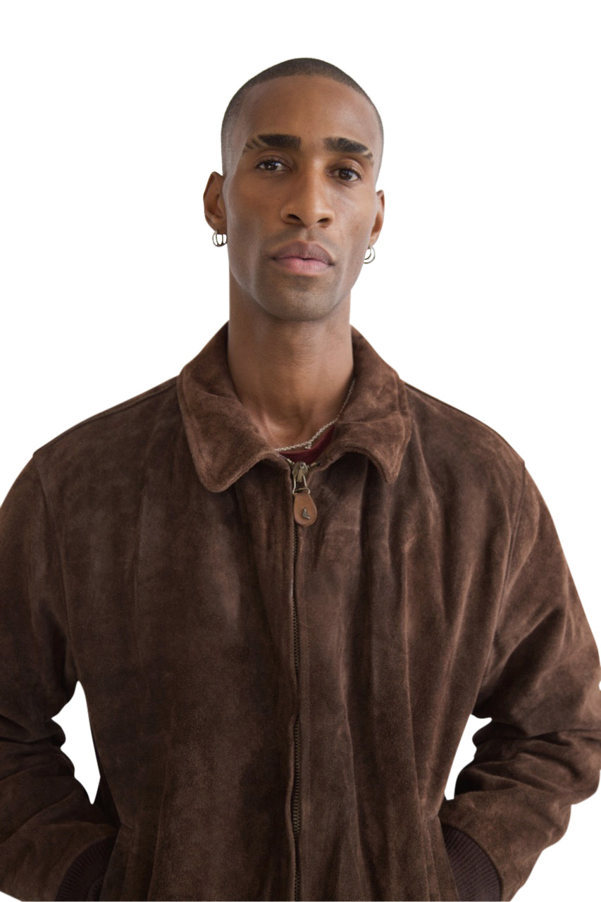 Armani Brown Suede Harrington Jacket
