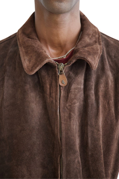 Armani Brown Suede Harrington Jacket