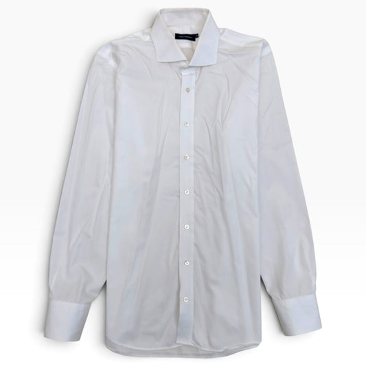 THOM SWEENEY COLLAR COTTON SHIRT WHITE 17” / L | Large, White