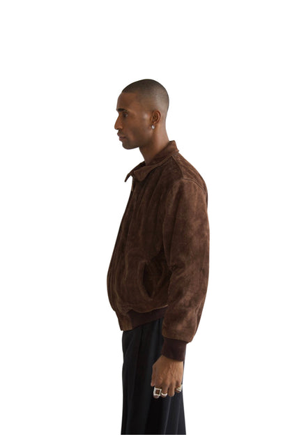 Armani Brown Suede Harrington Jacket