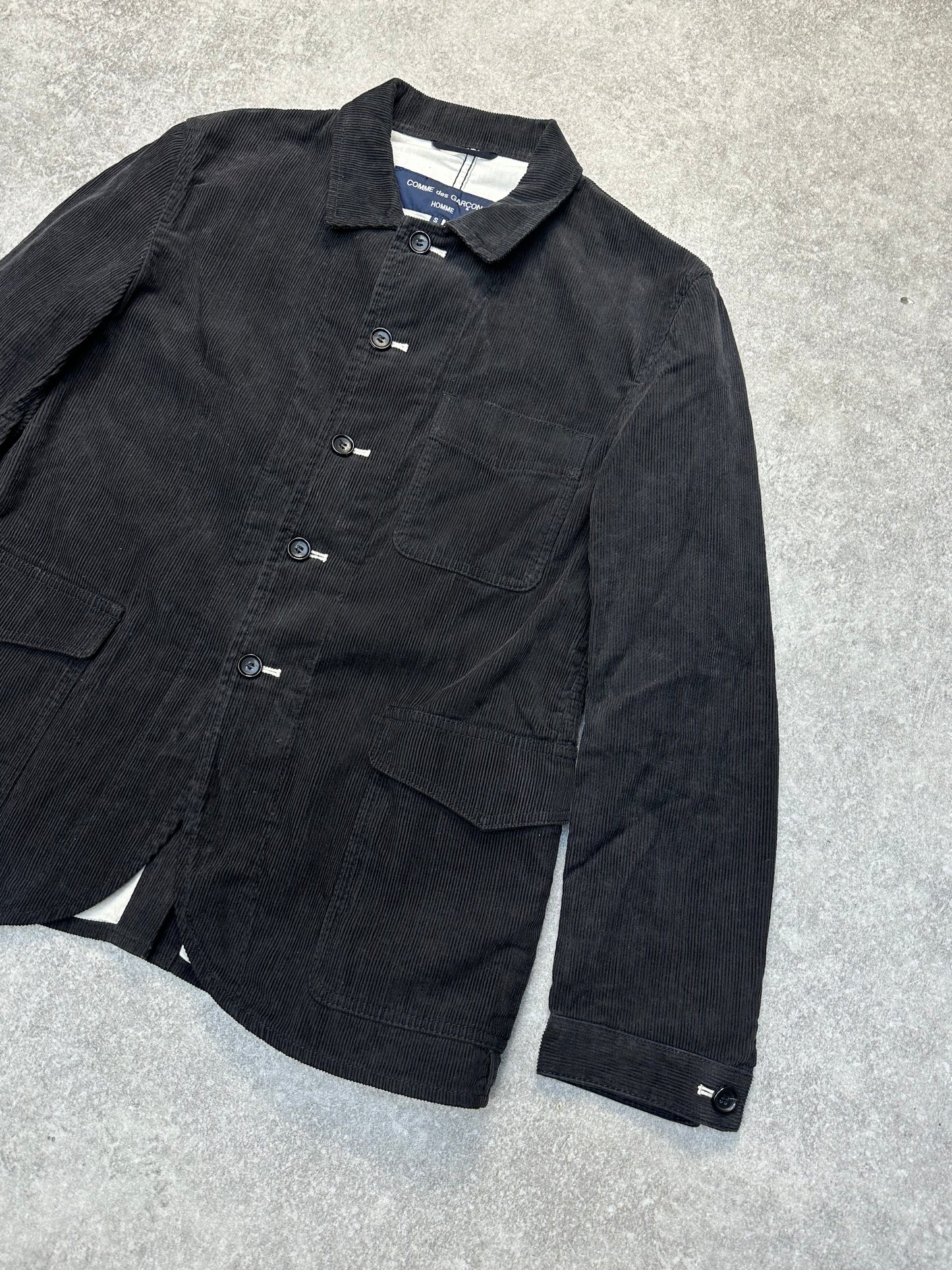 Comme Des Garcons Homme Black Corduroy Chore Jacket