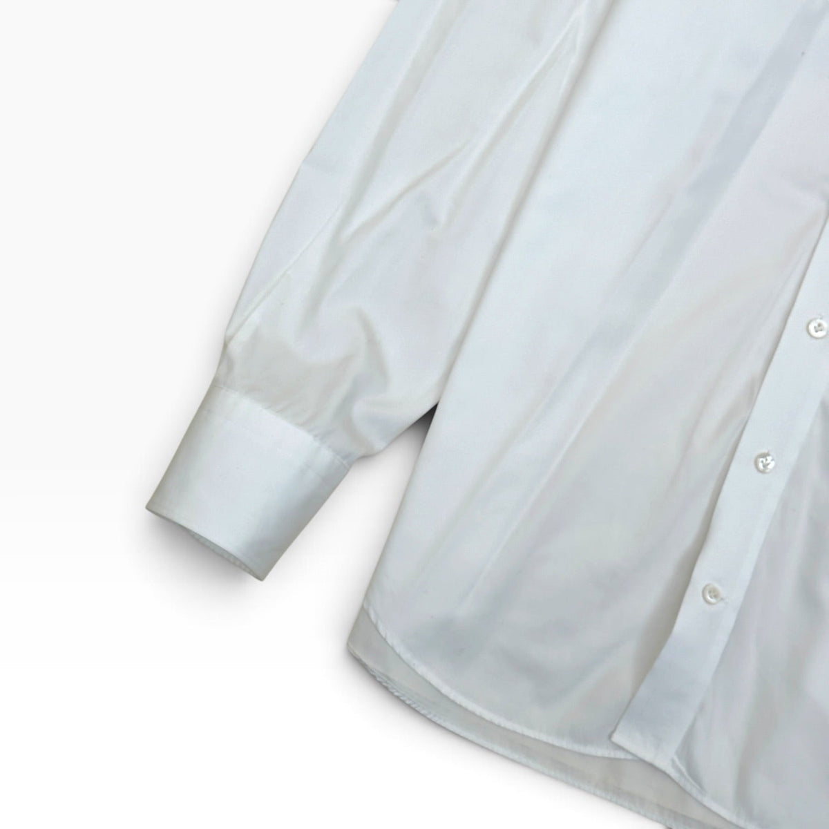 THOM SWEENEY COLLAR COTTON SHIRT WHITE 17” / L | Large, White