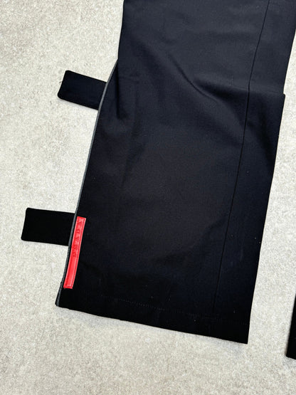 Prada Reflective Trimmed Wide Leg Technical Trousers