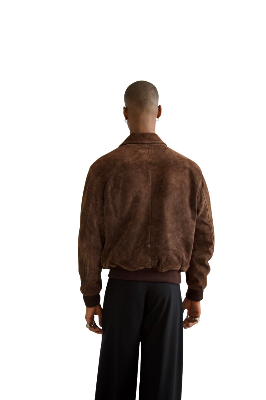 Armani Brown Suede Harrington Jacket