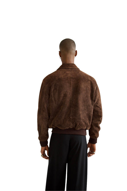 Armani Brown Suede Harrington Jacket