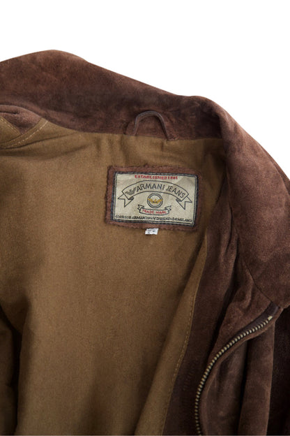 Armani Brown Suede Harrington Jacket
