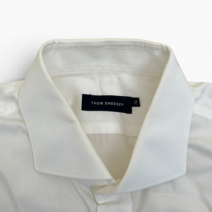 THOM SWEENEY COLLAR COTTON SHIRT WHITE 17” / L | Large, White