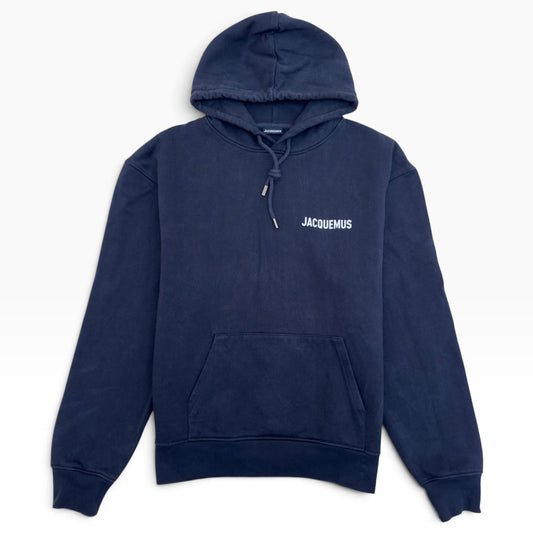 JACQUEMUS LOGO PRINT HOODIE NAVY XL | XL, Navy
