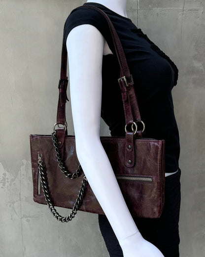 MUXART LEATHER & CHAIN BAG