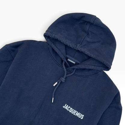 JACQUEMUS LOGO PRINT HOODIE NAVY XL | XL, Navy