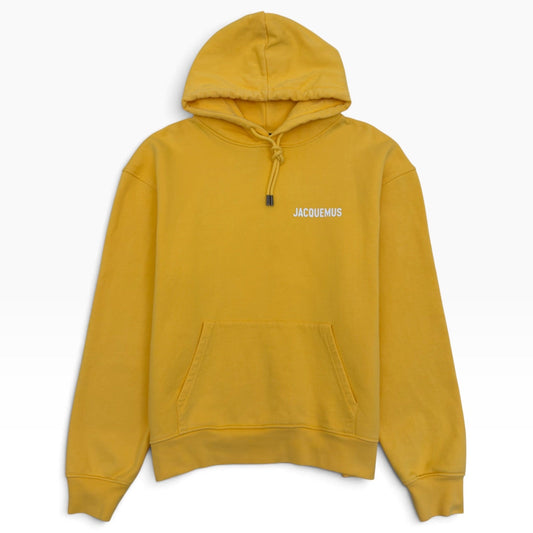 JACQUEMUS LOGO PRINT HOODIE YELLOW XL | XL, Yellow