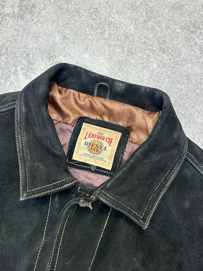 Vintage Diesel Black Leather Suede Jacket