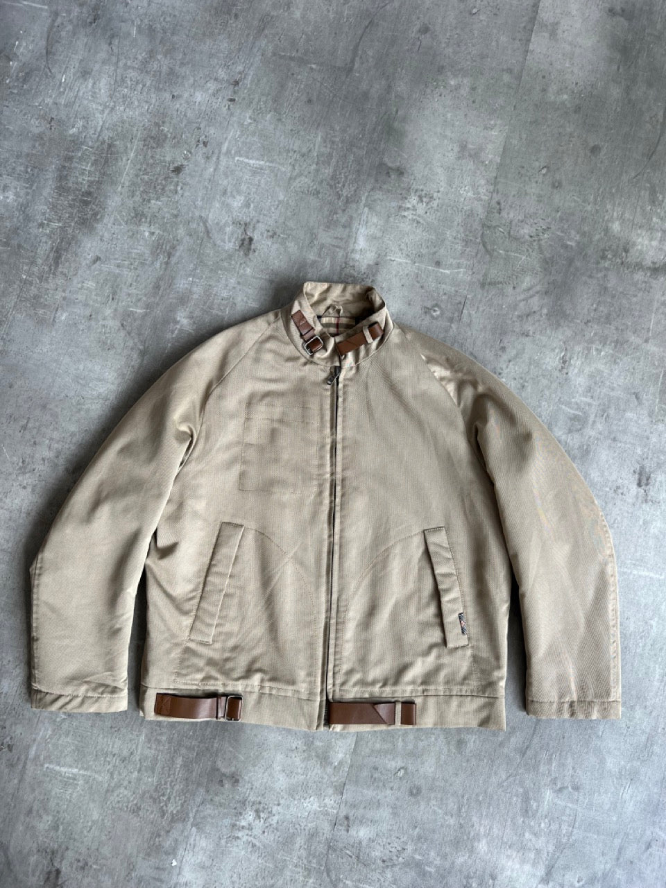 Burberry Buckle Detail Beige Harrington Jacket