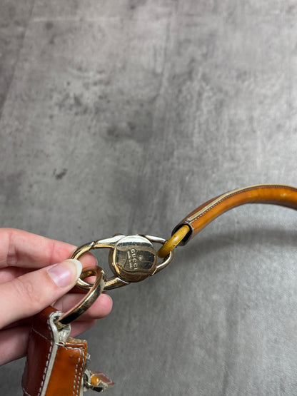 Gucci GG Supreme Beige Canvas Leather Shoulder Bag