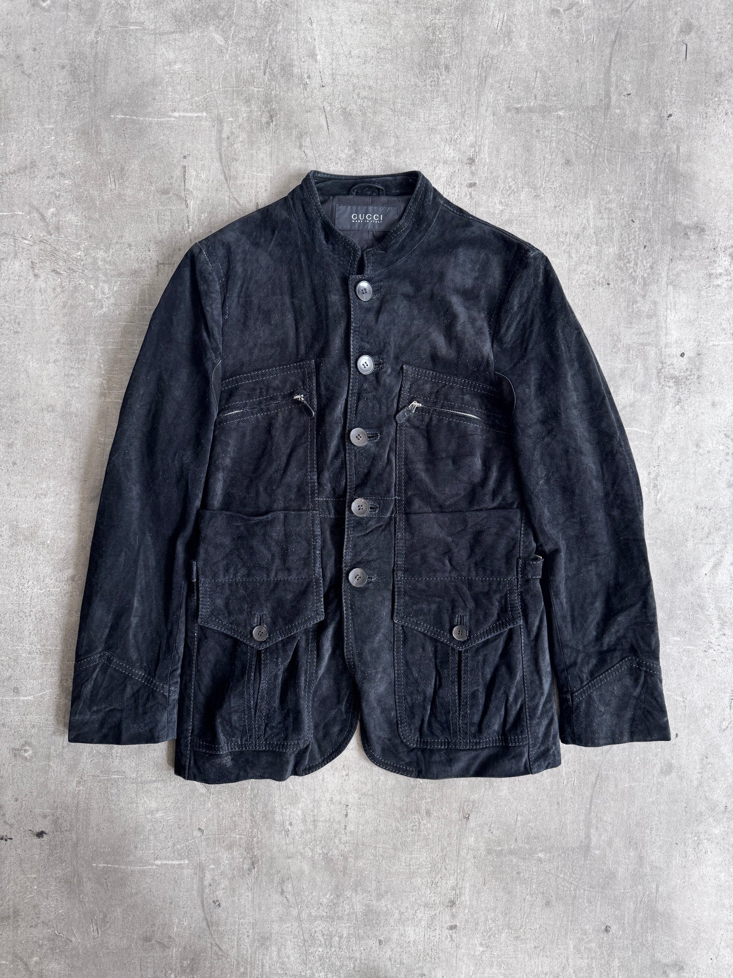 Gucci by Tom Ford Suede Button Down Leather Jacket