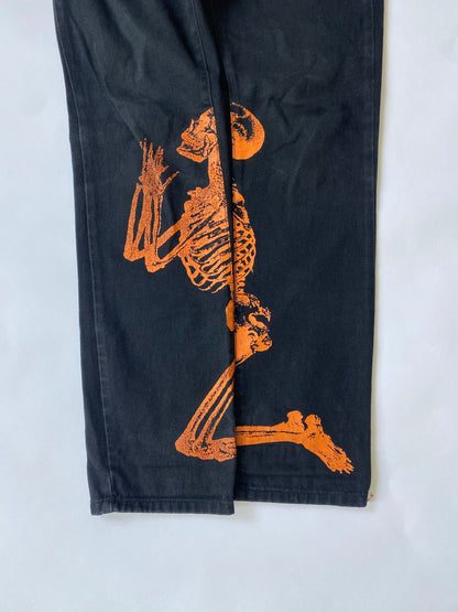 By Silk Skull Print Jeans