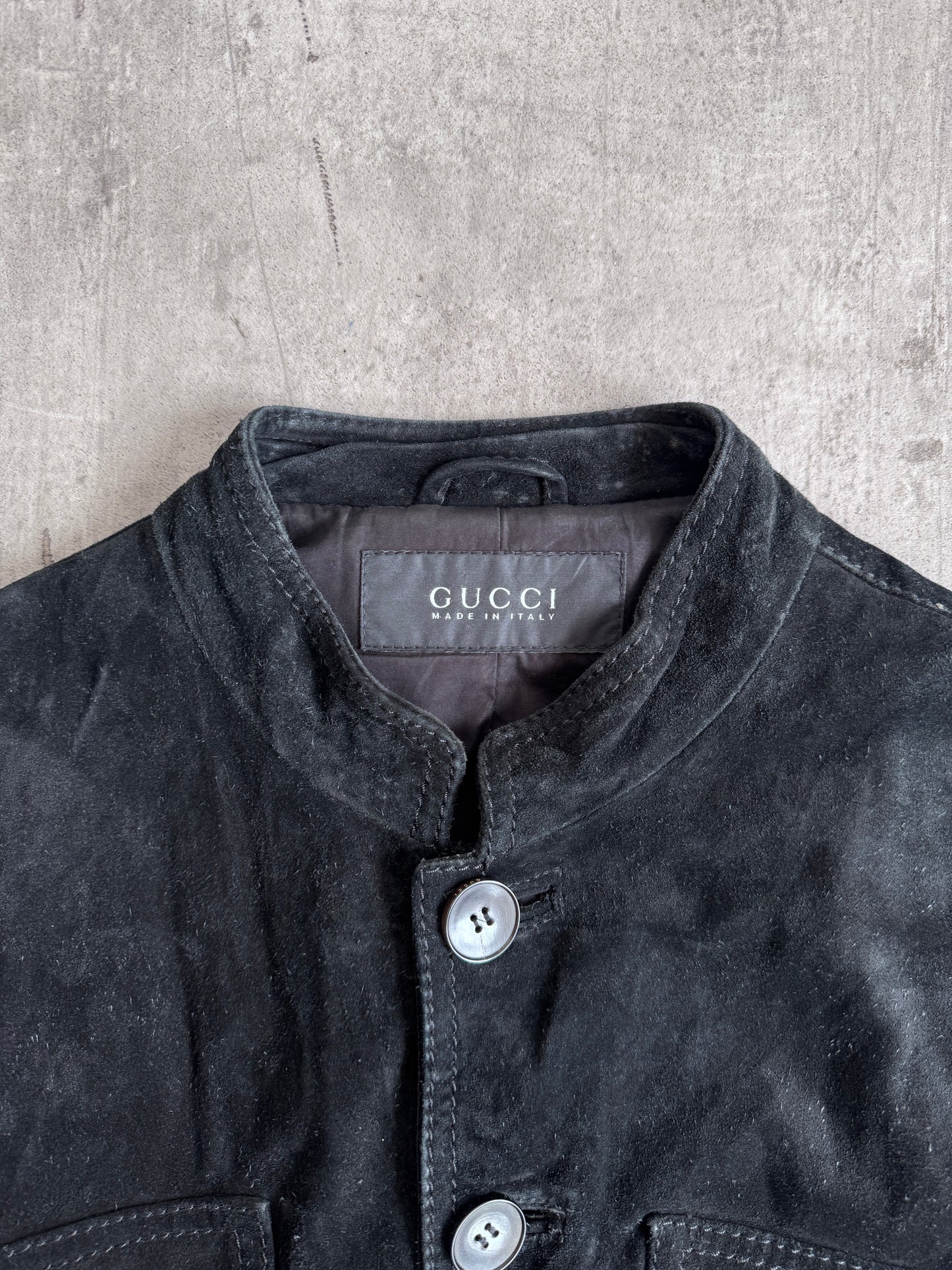 Gucci by Tom Ford Suede Button Down Leather Jacket